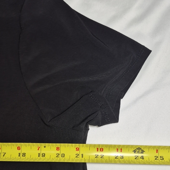 New Directions Black Short Sleeve Fringe Top Womens Plus 1X - Picture 9 of 9